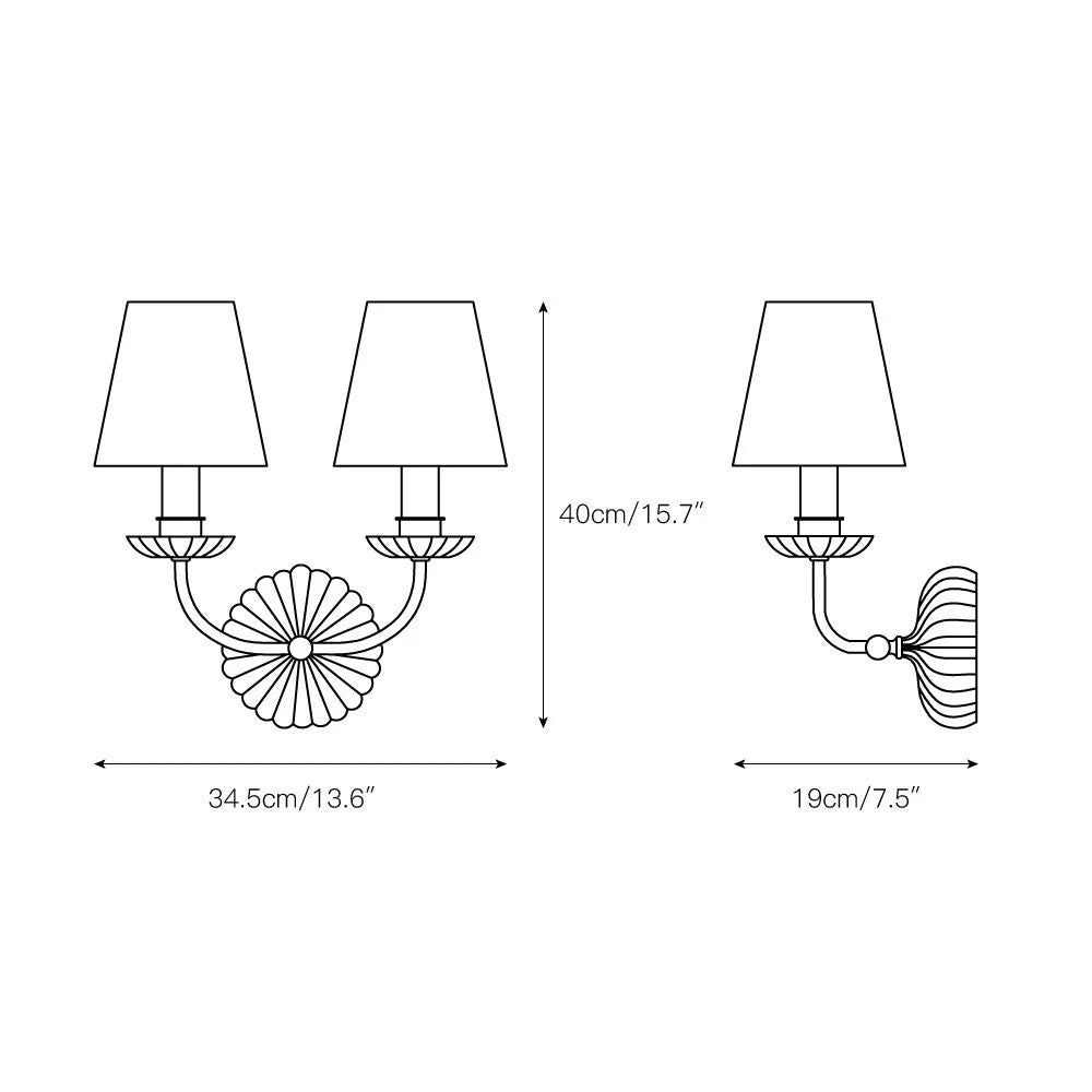 Wall Lamp | Hand-Gilded Antique Gold & Rosette Backplate
