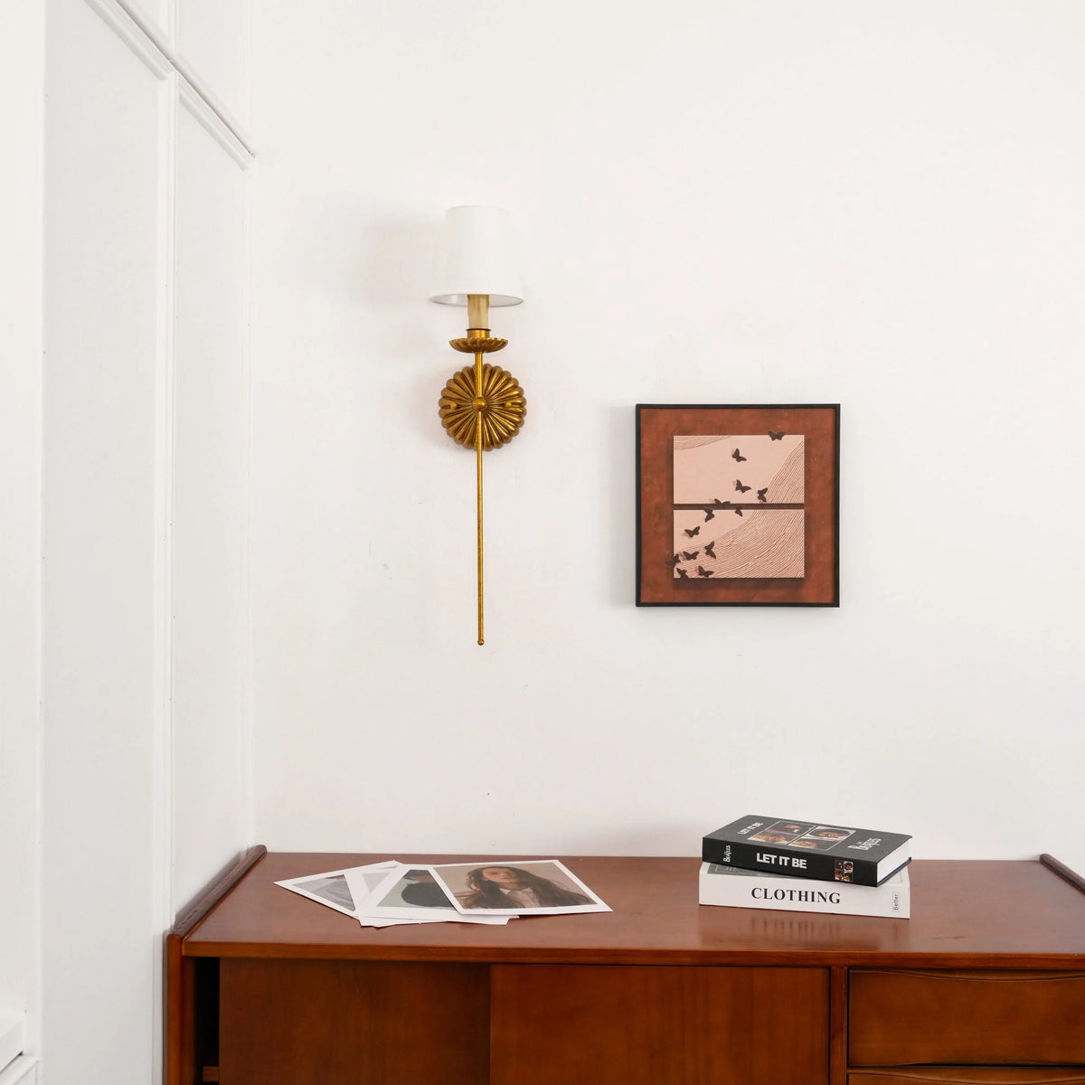Wall Lamp | Hand-Gilded Antique Gold & Rosette Backplate