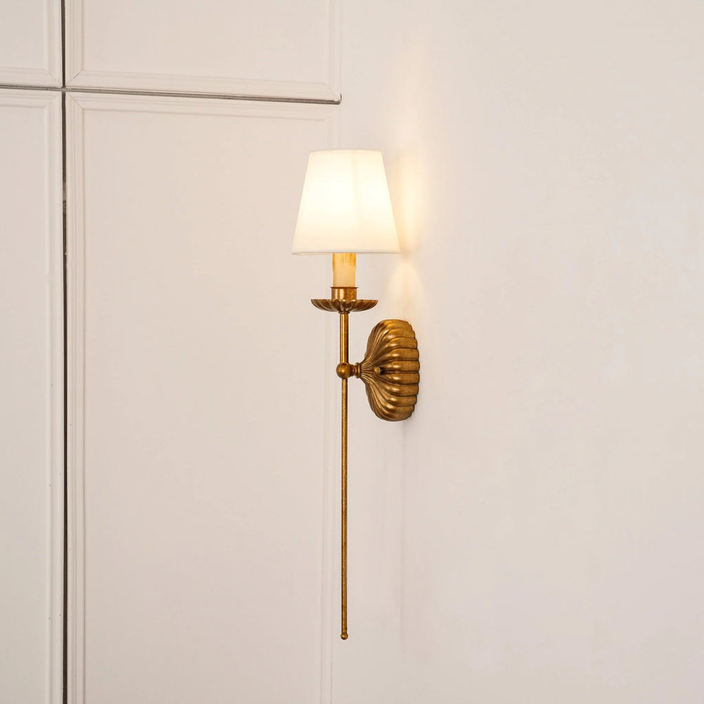 Wall Lamp | Hand-Gilded Antique Gold & Rosette Backplate