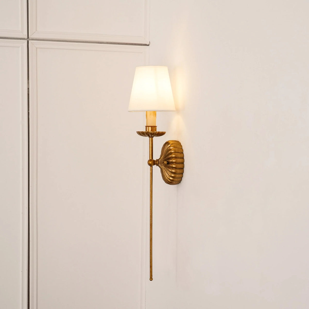 Wall Lamp | Hand-Gilded Antique Gold & Rosette Backplate