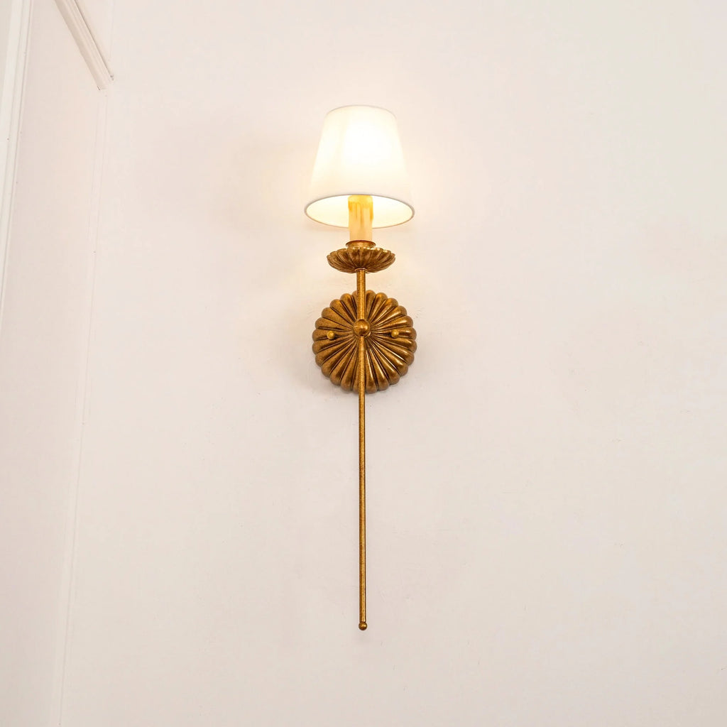 Wall Lamp | Hand-Gilded Antique Gold & Rosette Backplate
