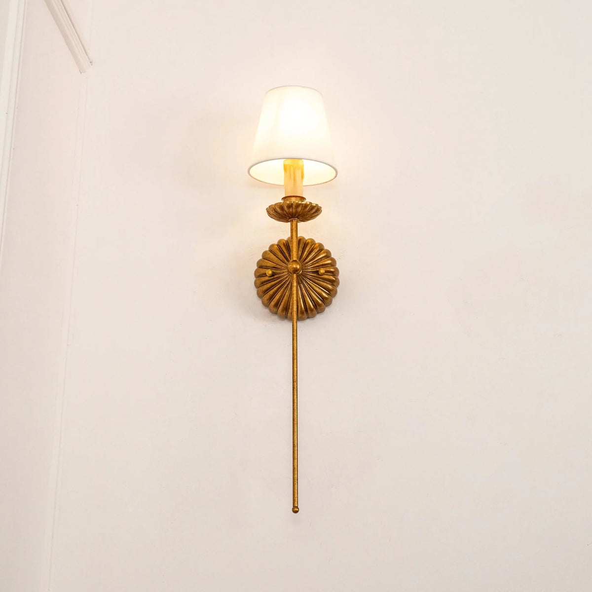 Wall Lamp | Hand-Gilded Antique Gold & Rosette Backplate