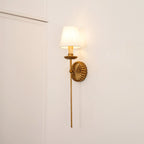 Wall Lamp | Hand-Gilded Antique Gold & Rosette Backplate
