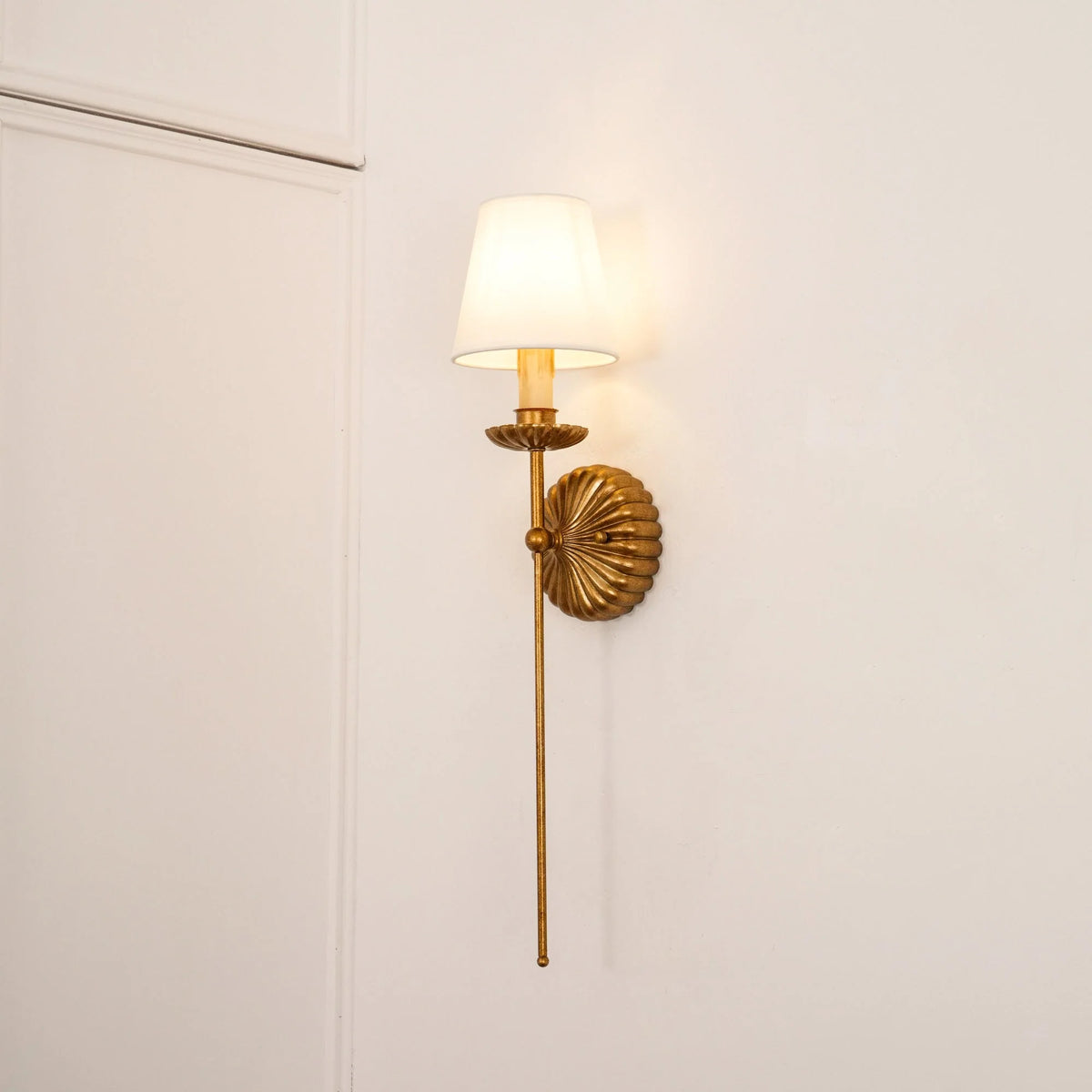Wall Lamp | Hand-Gilded Antique Gold & Rosette Backplate