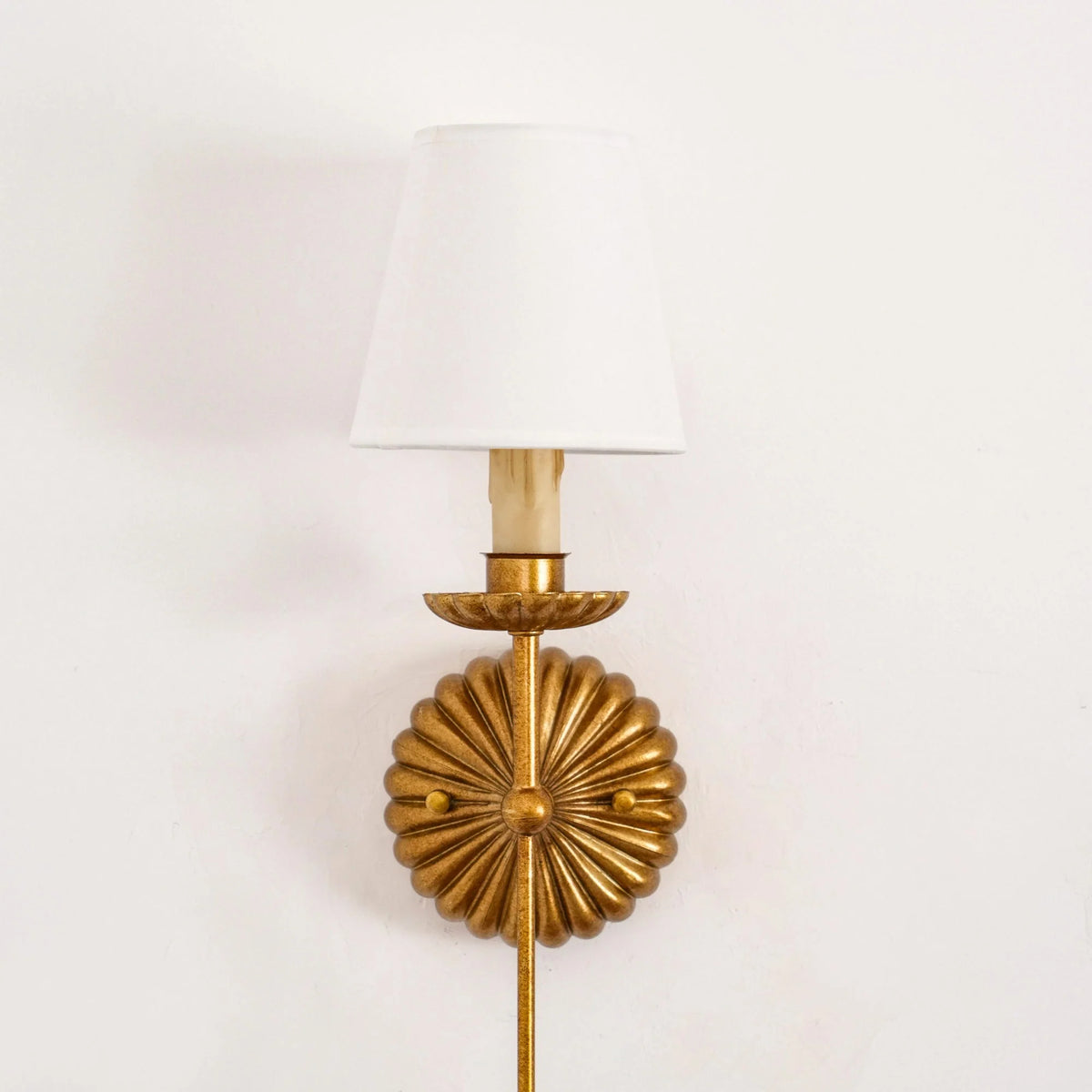 Wall Lamp | Hand-Gilded Antique Gold & Rosette Backplate