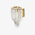 Wall Lamp | Handblown Glass & Gold Metal Base | 23 x 40 cm