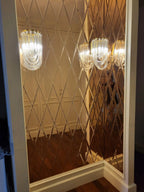 Wall Lamp | Handblown Glass & Gold Metal Base | 23 x 40 cm