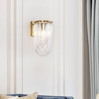 Wall Lamp | Handblown Glass & Gold Metal Base | 23 x 40 cm