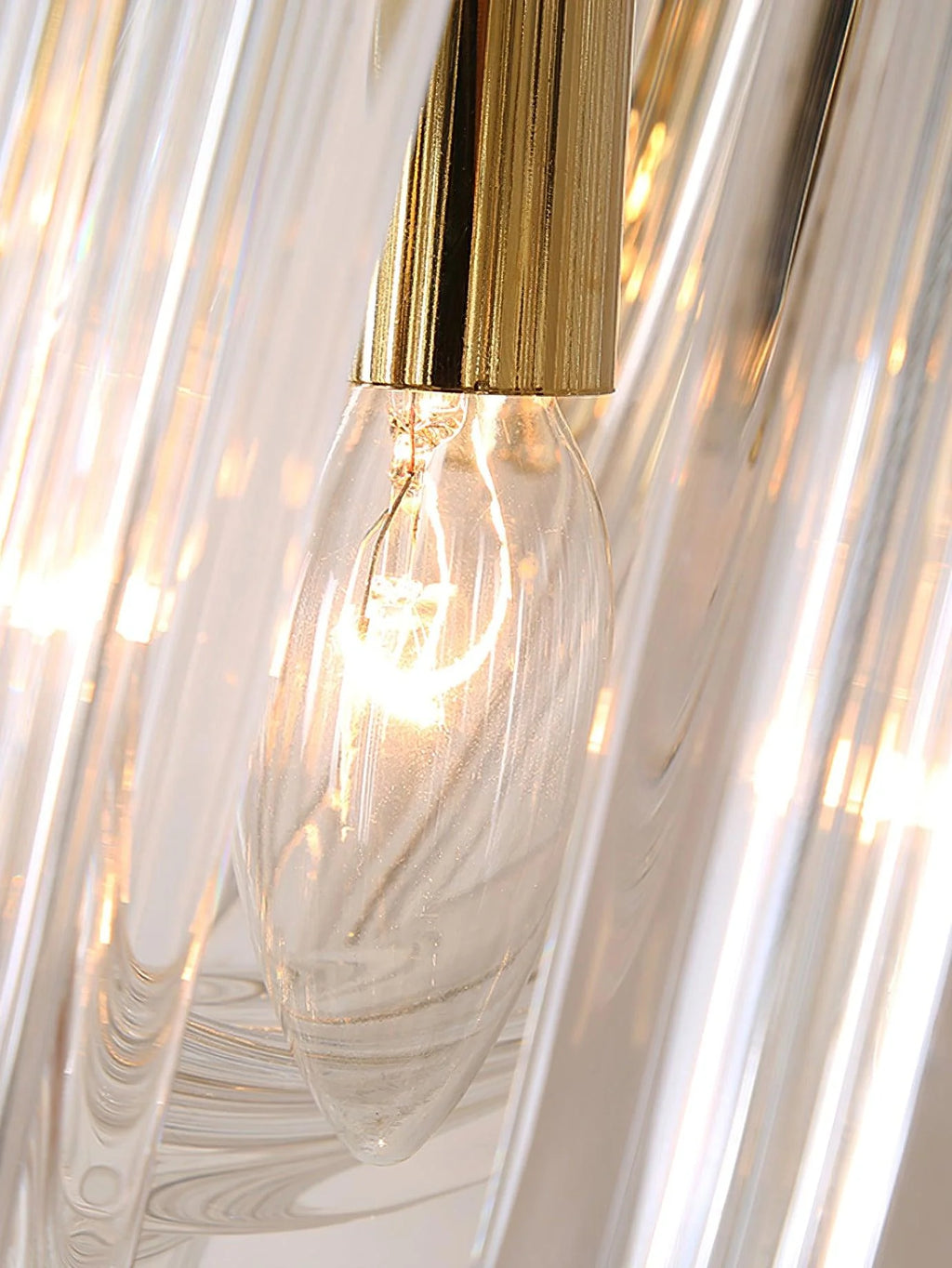 Wall Lamp | Handblown Glass & Gold Metal Base | 23 x 40 cm