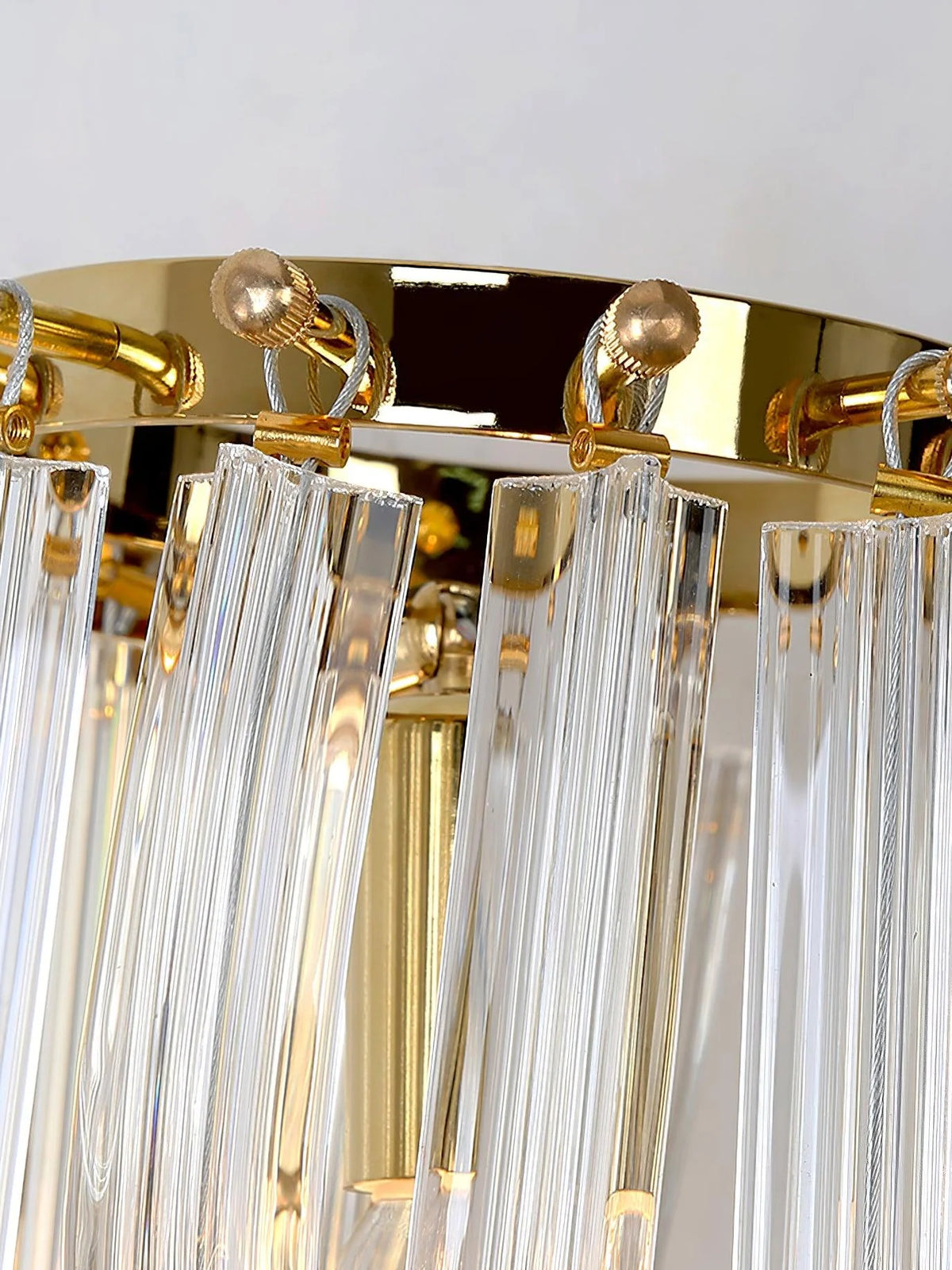 Wall Lamp | Handblown Glass & Gold Metal Base | 23 x 40 cm
