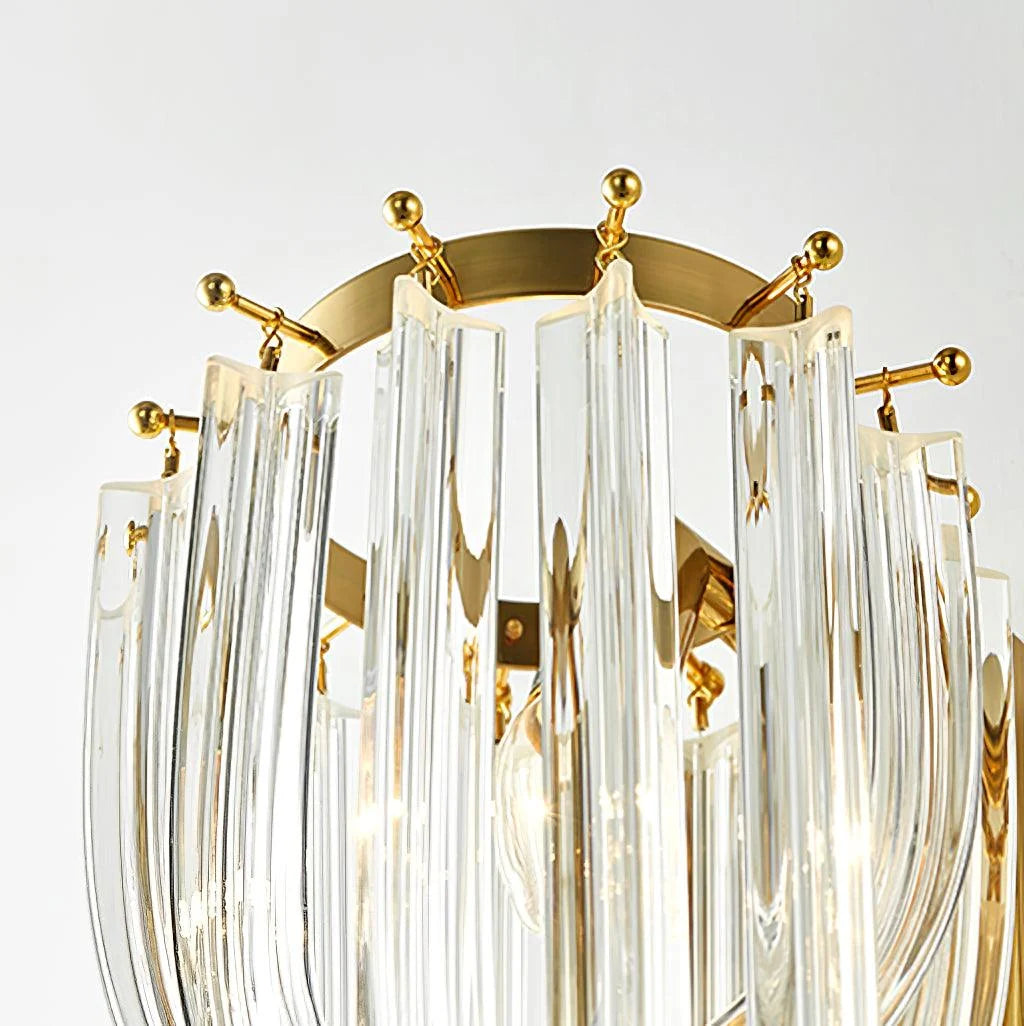 Wall Lamp | Handblown Glass & Gold Metal Base | 23 x 40 cm