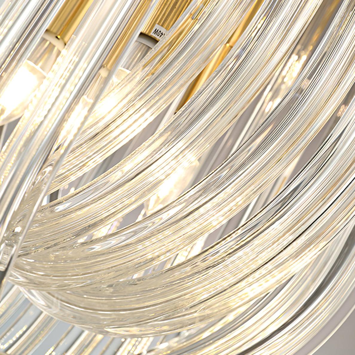 Wall Lamp | Handblown Glass & Gold Metal Base | 23 x 40 cm