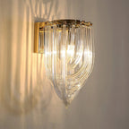 Wall Lamp | Handblown Glass & Gold Metal Base | 23 x 40 cm