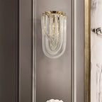 Wall Lamp | Handblown Glass & Gold Metal Base | 23 x 40 cm
