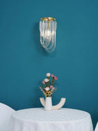 Wall Lamp | Handblown Glass & Gold Metal Base | 23 x 40 cm