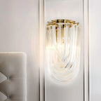 Wall Lamp | Handblown Glass & Gold Metal Base | 23 x 40 cm