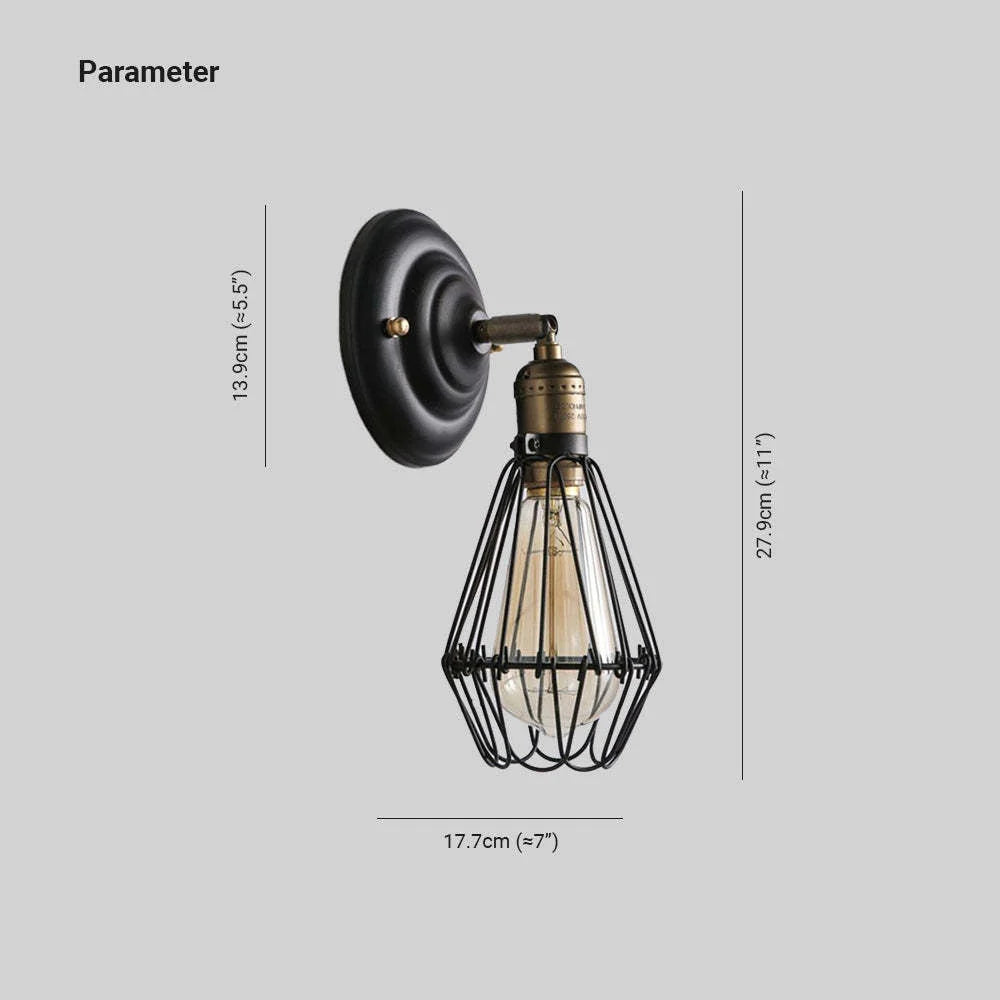 Wall Lamp | Industrial Metal Finish & E26/E27 Base