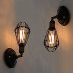 Wall Lamp | Industrial Metal Lantern | Black Or Rust Finish
