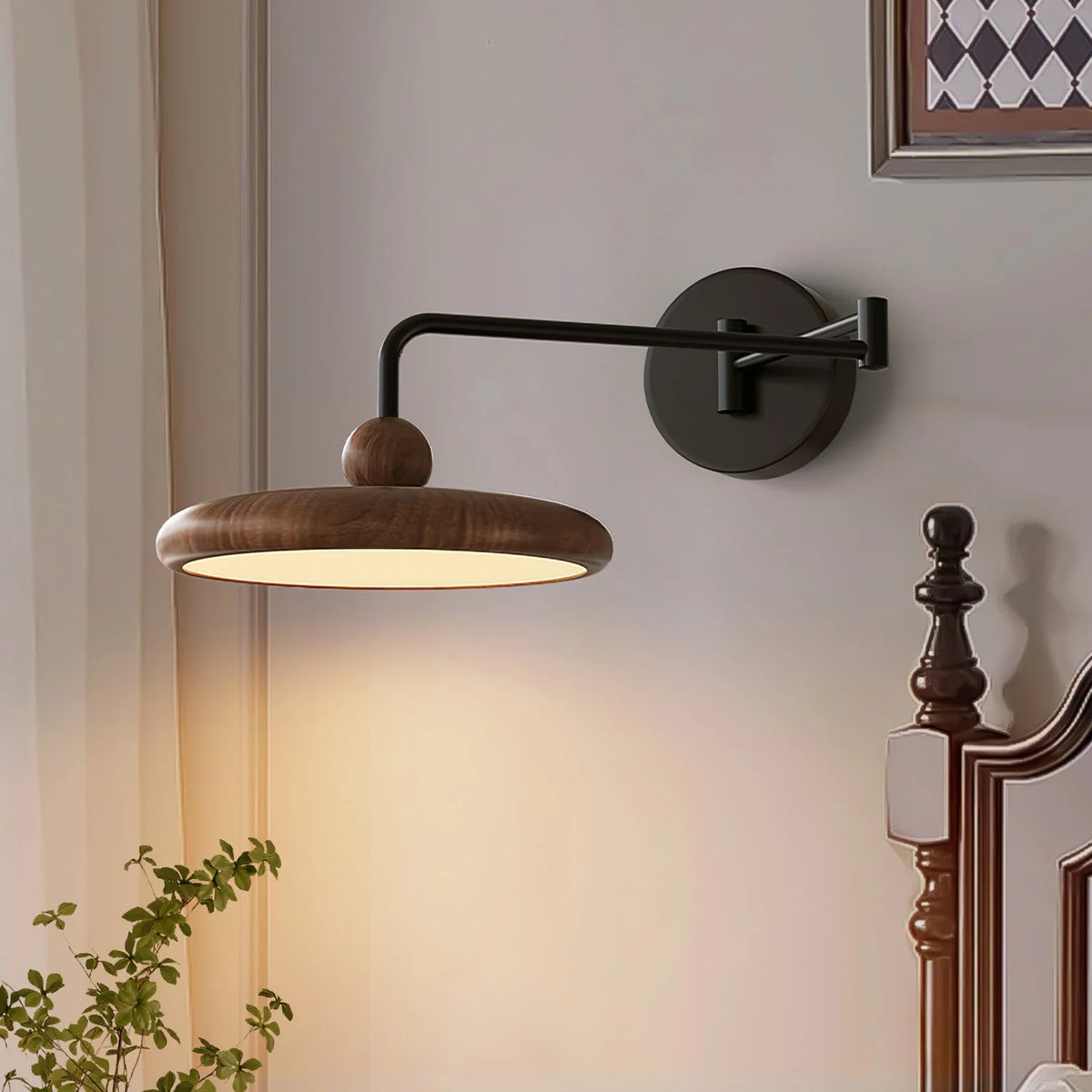Wall Lamp | Integrated LED & Wood Accent | 51 cm