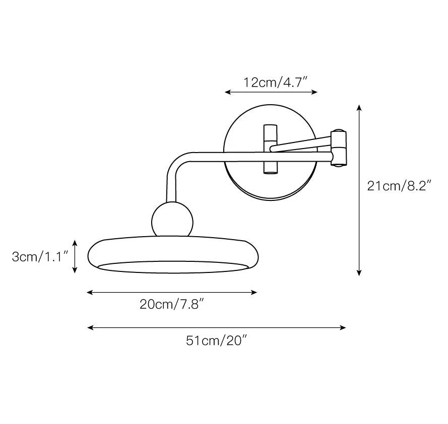 Wall Lamp | Integrated LED & Wood Accent | 51 cm