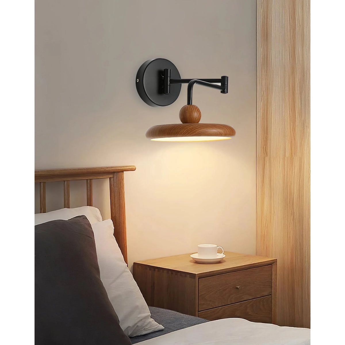 Wall Lamp | Integrated LED & Wood Accent | 51 cm