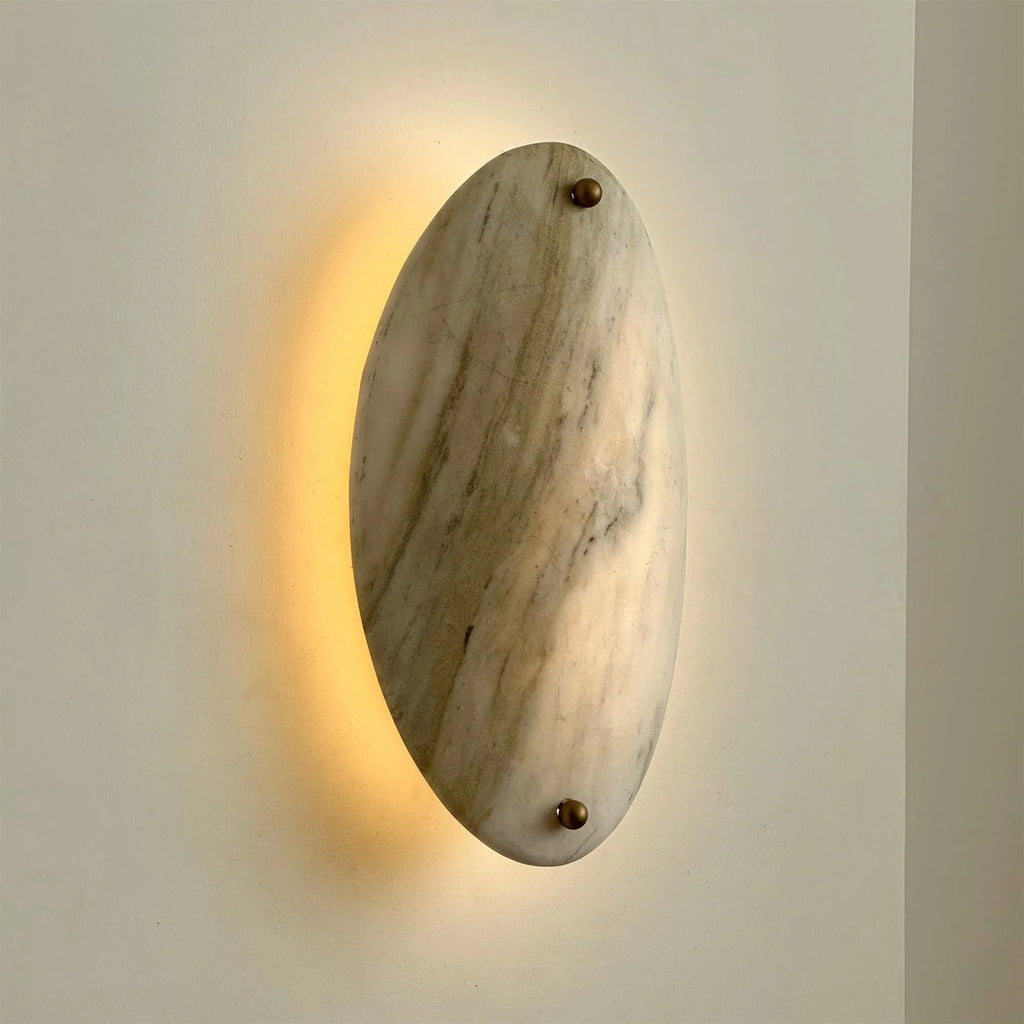 Wall Lamp | Marble Shade & Gold Metal | Integrated LED