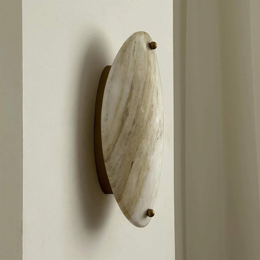 Wall Lamp | Marble Shade & Gold Metal | Integrated LED
