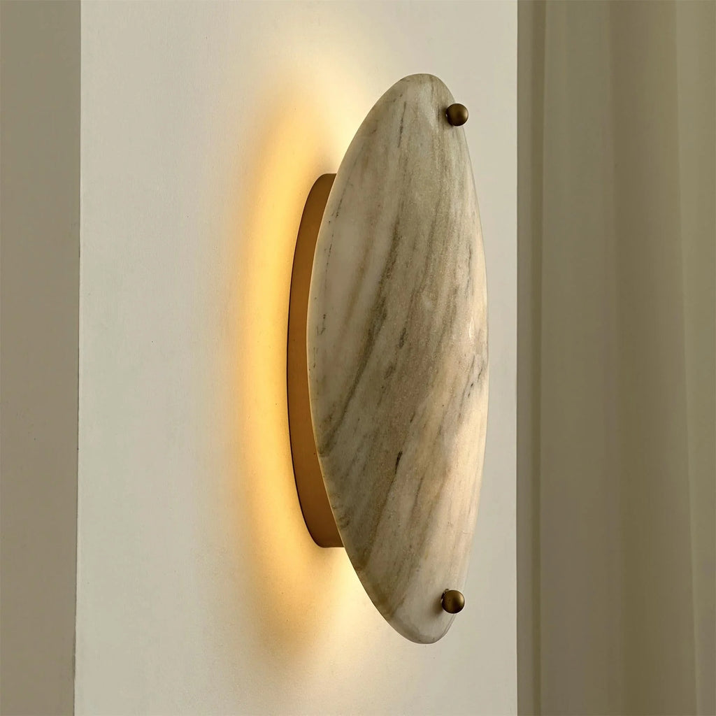 Wall Lamp | Marble Shade & Gold Metal | Integrated LED