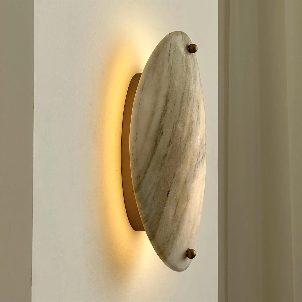 Wall Lamp | Marble Shade & Gold Metal | Integrated LED