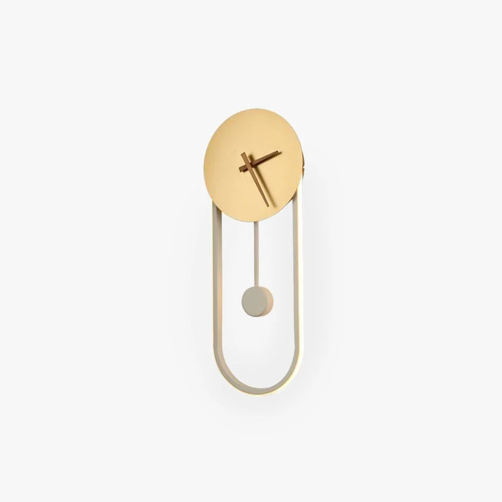 Wall Lamp | Metal & Acrylic With Built-In Clock | Hardwired
