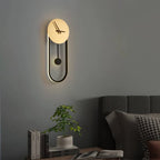 Wall Lamp | Metal & Acrylic With Built-In Clock | Hardwired