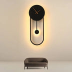 Wall Lamp | Metal & Acrylic With Built-In Clock | Hardwired
