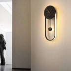 Wall Lamp | Metal & Acrylic With Built-In Clock | Hardwired