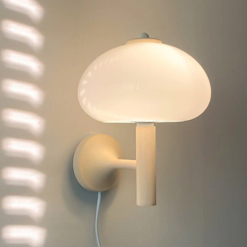 Wall Lamp | Milky Glass Shade & Iron Frame