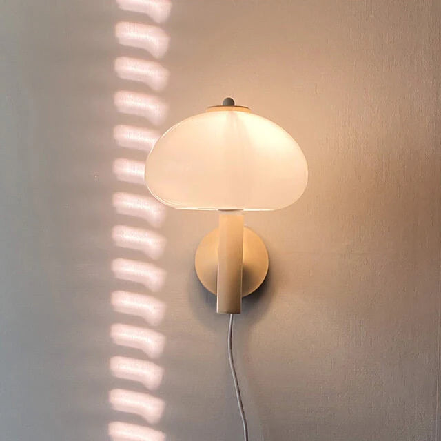 Wall Lamp | Milky Glass Shade & Iron Frame