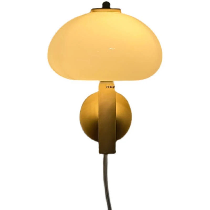 Wall Lamp | Milky Glass Shade & Iron Frame