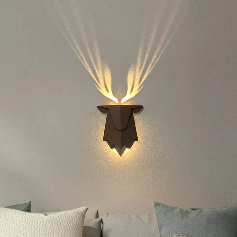 Wall Lamp | Minimalist Deer Silhouette, Dimmable & USB-Rechargeable