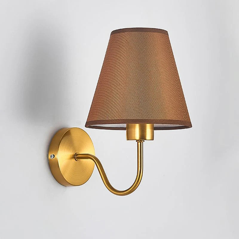 Wall Lamp | Nordic Fabric Shade & Galvanized Metal | Hardwired