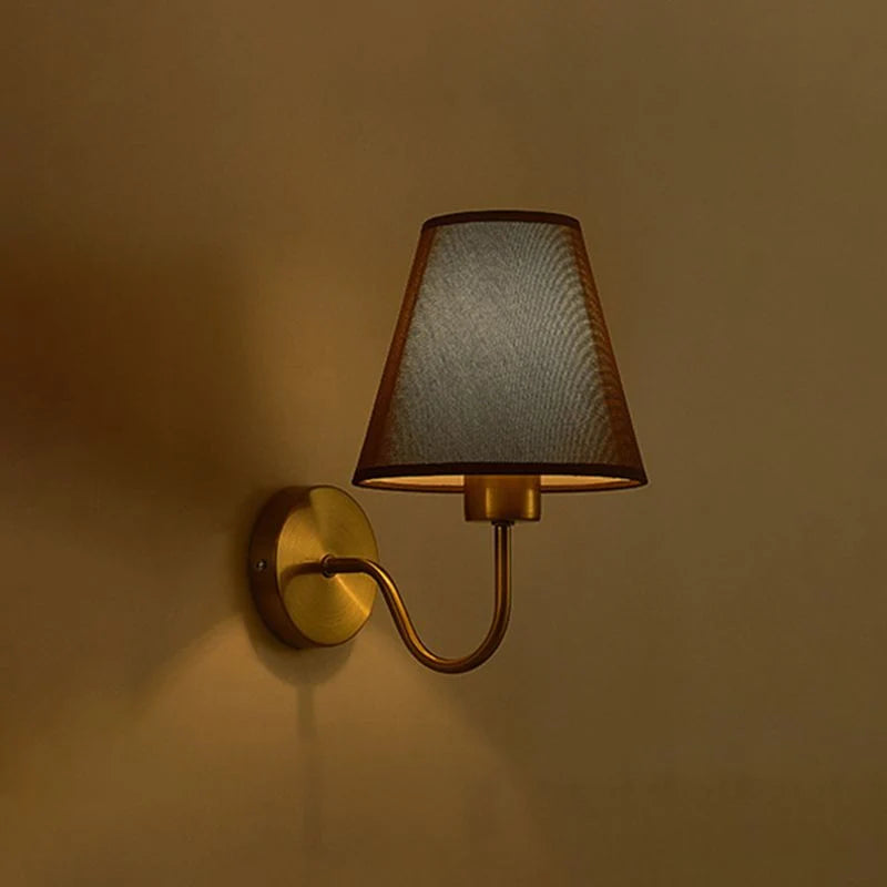 Wall Lamp | Nordic Fabric Shade & Galvanized Metal | Hardwired