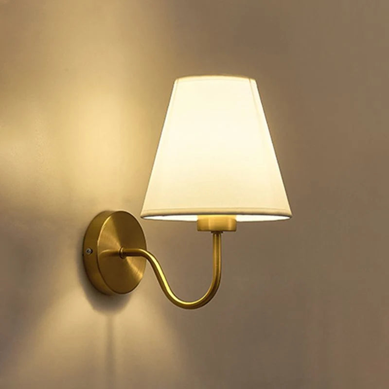 Wall Lamp | Nordic Fabric Shade & Galvanized Metal | Hardwired