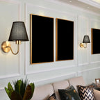 Wall Lamp | Nordic Fabric Shade & Galvanized Metal | Hardwired