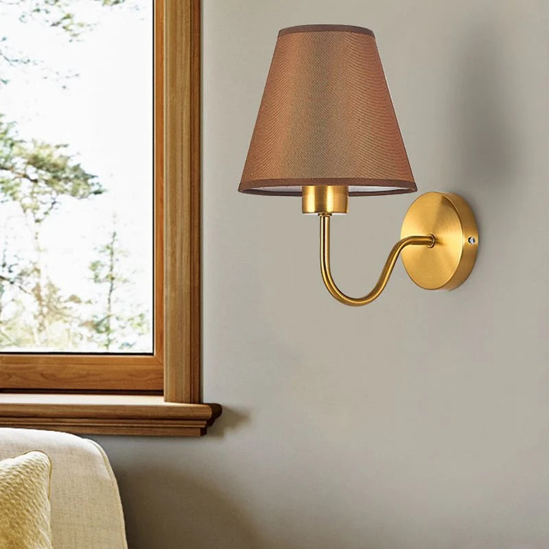 Wall Lamp | Nordic Fabric Shade & Galvanized Metal | Hardwired