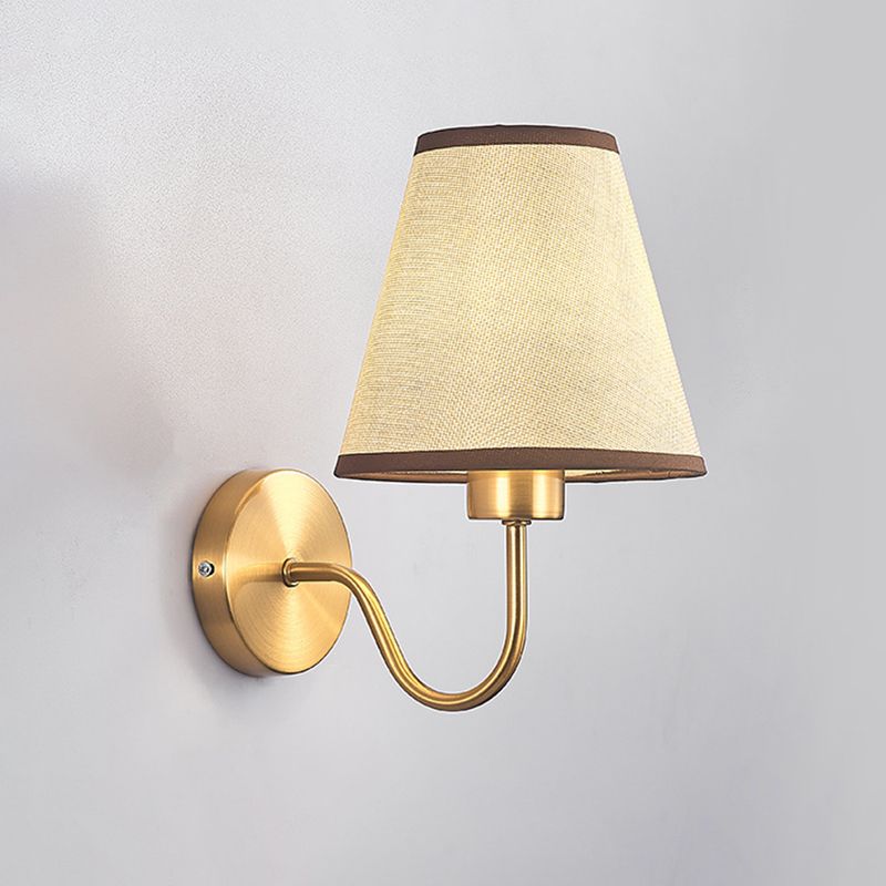 Wall Lamp | Nordic Fabric Shade & Galvanized Metal | Hardwired