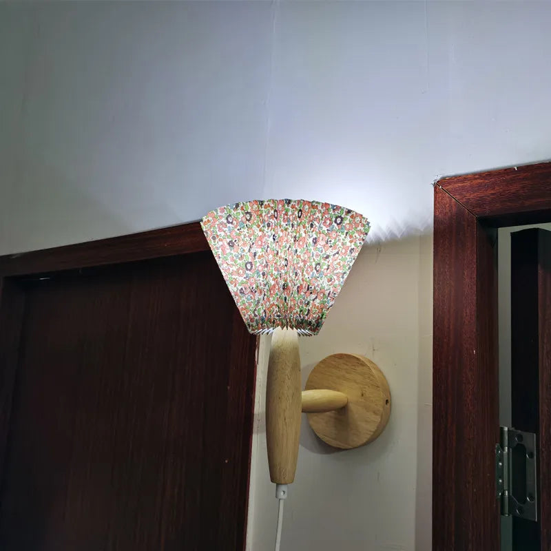 Wall Lamp | Nordic Pleated Fabric Shade | LED Included