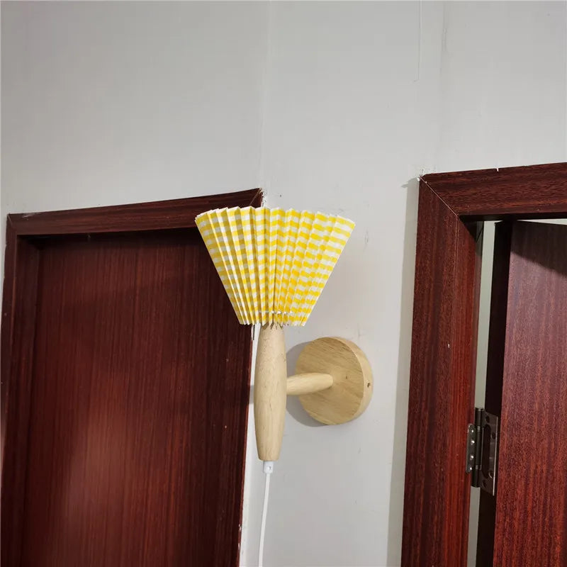Wall Lamp | Nordic Pleated Fabric Shade | LED Included