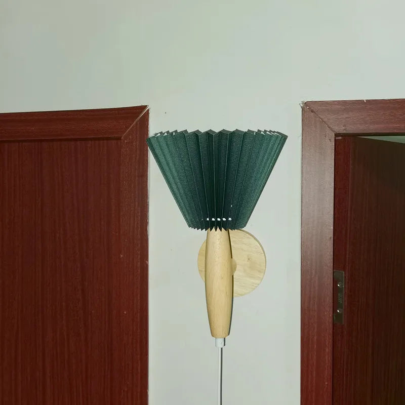 Wall Lamp | Nordic Pleated Fabric Shade | LED Included
