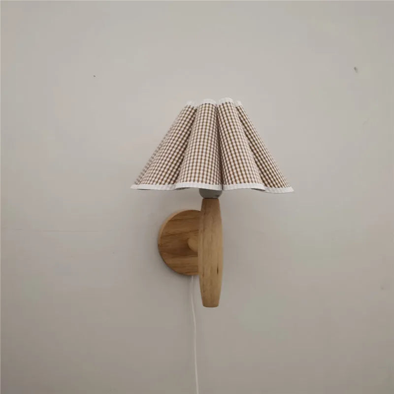 Wall Lamp | Nordic Pleated Fabric Shade | LED Included
