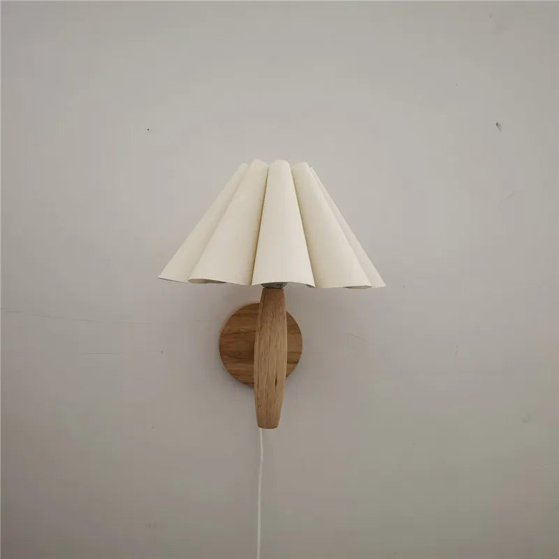 Wall Lamp | Nordic Pleated Fabric Shade | LED Included
