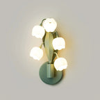 Wall Lamp | Orchid Floral Design & Metal Frame | Hardwired