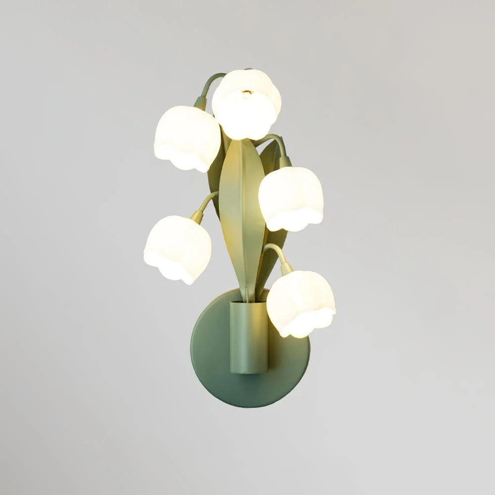 Wall Lamp | Orchid Floral Design & Metal Frame | Hardwired